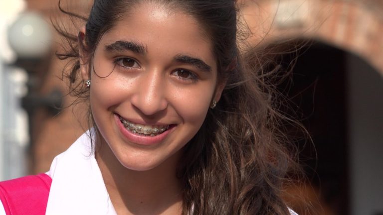 teenager with braces