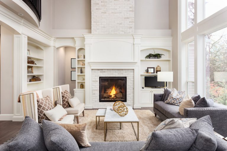 spacious living room, modern design