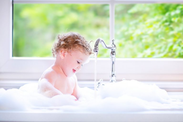 baby having a bath
