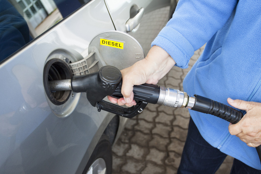 Gas pump on car