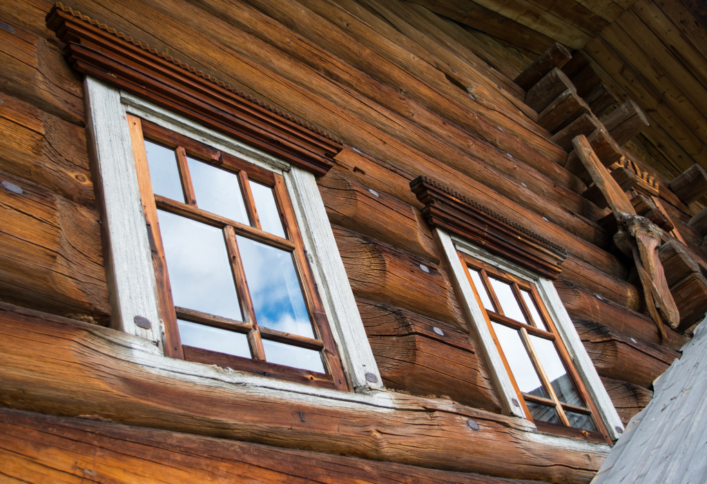 Rustic wooden windows