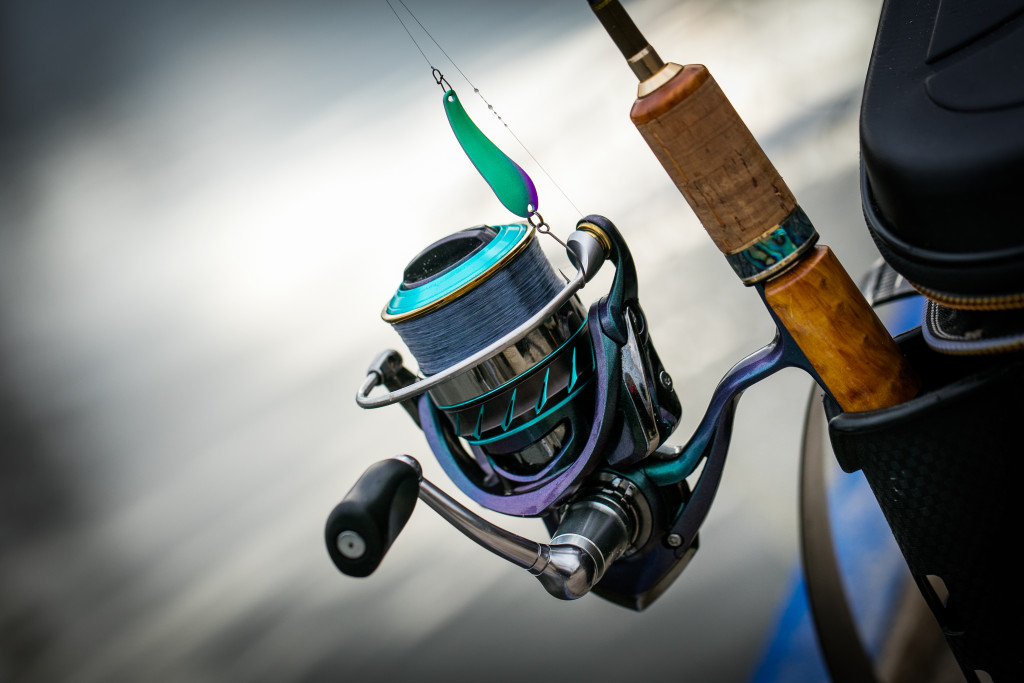 Fishing pole in boat